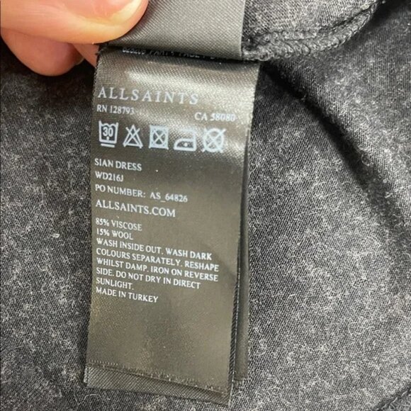 All Saints Sian Twist Front Wool Blend Dress - Picture 10 of 15